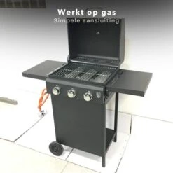 Barbecue à Gaz Cheqo® Avec Brûleurs - BQQ - 106 X 53 X H102 Cm - Mobile De Cuisine D'extérieur - 2 Tables D'appoint - Thermomètre - Métal Enduit De Poudre - 14,7 Kg - Sans Tuyau Ni Régulateur De Pression - Titre Par Défaut -Grill Feu Maison 1200x1200 168