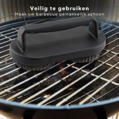 Cheqo® BBQ Brush - Brosse à Barbecue - Brosse De Nettoyage - Grattoir - Indispensable - Manche Groot - 2 Brosses Rondes - 19x10x8cm -Grill Feu Maison 1200x1200 1701