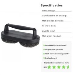 Cheqo® BBQ Brush - Brosse à Barbecue - Brosse De Nettoyage - Grattoir - Indispensable - Manche Groot - 2 Brosses Rondes - 19x10x8cm -Grill Feu Maison 1200x1200 1702
