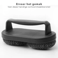 Cheqo® BBQ Brush - Brosse à Barbecue - Brosse De Nettoyage - Grattoir - Indispensable - Manche Groot - 2 Brosses Rondes - 19x10x8cm -Grill Feu Maison 1200x1200 1704