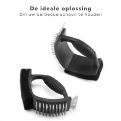 Cheqo® Brosse à Barbecue 3 En 1 - Brosse à BBQ Avec Grattoir - Gratte, Sable Et Brosse - Brosse En Plastique Et Grattoir En Acier Inoxydable - Nettoyage De Grille De Barbecue - 25 Cm -Grill Feu Maison 1200x1200 1738