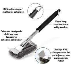 Gohh Brosse Pour Barbecue Avec Grattoir - Brosse De Nettoyage - Grattoir Pour Barbecue Avec Sac De Rangement Pratique 2 En 1 -Grill Feu Maison 1200x1200 1747