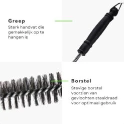 Cheqo® BBQ Brush - Brosse De Nettoyage Barbecue - Brosse De Nettoyage Grille - Brosse En Acier - Fil D'Acier Tressé - Manche Robuste - 31x16cm -Grill Feu Maison 1200x1200 1751