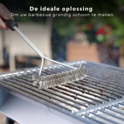 Cheqo® BBQ Brush - Brosse De Nettoyage Barbecue - Brosse De Nettoyage Grille - Brosse En Acier - Fil D'Acier Tressé - Manche Robuste - 31x16cm -Grill Feu Maison 1200x1200 1752