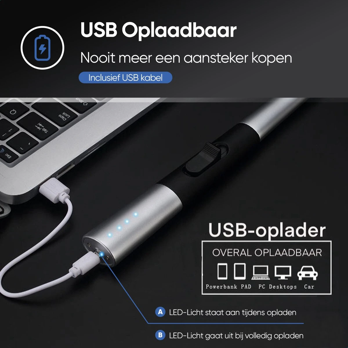 Greenure Plasma Lighter Flow - Briquet - Électrique - Rechargeable Par USB - Accessoires De Vêtements Pour Bébé Barbecue - Résistant Au Vent - Batterie Puissante - Design Chique - 380 MAh - Zwart 3 Greenure Plasma Lighter Flow - Briquet - Électrique - Rechargeable Par USB - Accessoires De Vêtements Pour Bébé Barbecue - Résistant Au Vent - Batterie Puissante - Design Chique - 380 MAh - Zwart – Image 3