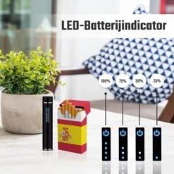 Briquet électronique - Plasma USB - Briquet Storm - Taille Compacte - Rechargeable - Couleur Chrome Noir -Grill Feu Maison 1200x1200 1880