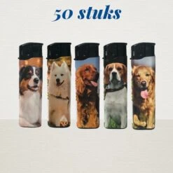 100x Briquets Rechargeables - Unilite - Briquet Clic De Haute Qualité - Imprimé Chien/chiot - Avec 2x Bouteilles De Gaz -Grill Feu Maison 1200x1200 1888