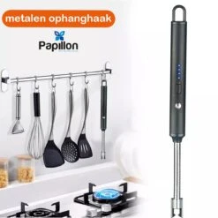 Papillon - Briquet électrique Long - Rechargeable Par USB - Briquet Flexible - Cuisinière à Gaz - Bougies - BBQ - Argent -Grill Feu Maison 1200x1200 1891
