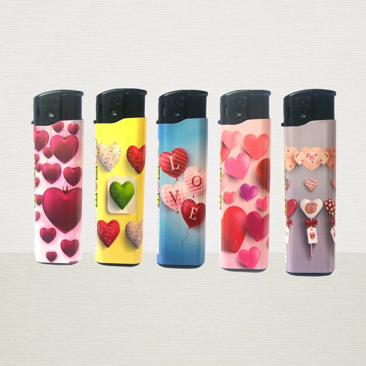 50x Briquets Rechargeables - Unilite - Briquet Clic De Haute Qualité - Avec Imprimé Love / Hearts 4 50x Briquets Rechargeables - Unilite - Briquet Clic De Haute Qualité - Avec Imprimé Love / Hearts – Image 4