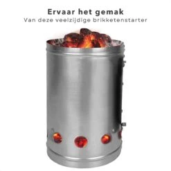 Cheqo® Luxe Briquette Starter - BBQ Quick Starter - Starter Charcoal - Heat Shield - Ø19cm - Hauteur 30.5cm -Grill Feu Maison 1200x1200 1922