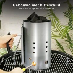 Cheqo® Luxe Briquette Starter - BBQ Quick Starter - Starter Charcoal - Heat Shield - Ø19cm - Hauteur 30.5cm -Grill Feu Maison 1200x1200 1924