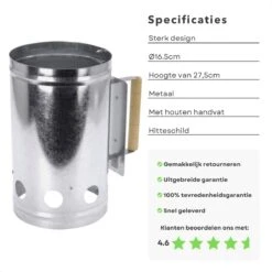 Cheqo® Briquette Starter - Charcoal Starter Metal - BBQ Starter - Barbecue Quick Starter - 27x16cm - BBQ Starter - Allume-feu - Surface Réfractaire - Manche Bois - Bouclier Thermique 8 Cheqo® Briquette Starter - Charcoal Starter Metal - BBQ Starter - Barbecue Quick Starter - 27x16cm - BBQ Starter - Allume-feu - Surface Réfractaire - Manche Bois - Bouclier Thermique -Grill Feu Maison 1200x1200 1926