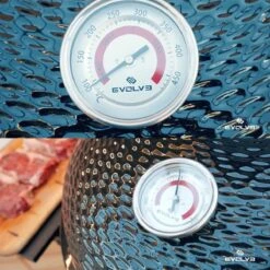 Evolve Advanced Solo - Barbecue Kamado 24" / 61 CM / XXL - Sans Base Ni Tables D'appoint - Accessoires Gratuits Inclus - Parois En Céramique - Forme D'oeuf - Chaleur Directe + Chaleur Indirecte - Ventilation Professionnelle - Thermomètre Intelligent -Grill Feu Maison 1200x1200 196