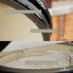 Evolve Advanced Solo - Barbecue Kamado 24" / 61 CM / XXL - Sans Base Ni Tables D'appoint - Accessoires Gratuits Inclus - Parois En Céramique - Forme D'oeuf - Chaleur Directe + Chaleur Indirecte - Ventilation Professionnelle - Thermomètre Intelligent -Grill Feu Maison 1200x1200 197