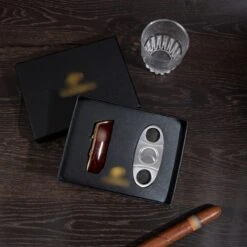 Allume-cigare Et Coupe-cigare Cohiba En Rouge - Allume-flamme Jet Avec Perceuse Et Coupe-cigare Dans Une Boîte Cadeau De Luxe -Grill Feu Maison 1200x1200 1971