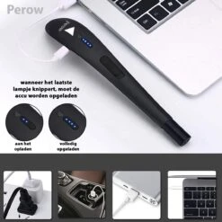 Briquet électrique Long Rechargeable - Noir - Allume-plasma Durable - Boîte Cadeau Incluse - BBQ - Bougies -Grill Feu Maison 1200x1200 1977