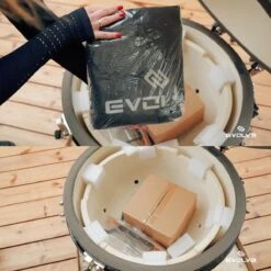 Evolve Advanced Solo - Barbecue Kamado 24" / 61 CM / XXL - Sans Base Ni Tables D'appoint - Accessoires Gratuits Inclus - Parois En Céramique - Forme D'oeuf - Chaleur Directe + Chaleur Indirecte - Ventilation Professionnelle - Thermomètre Intelligent -Grill Feu Maison 1200x1200 199