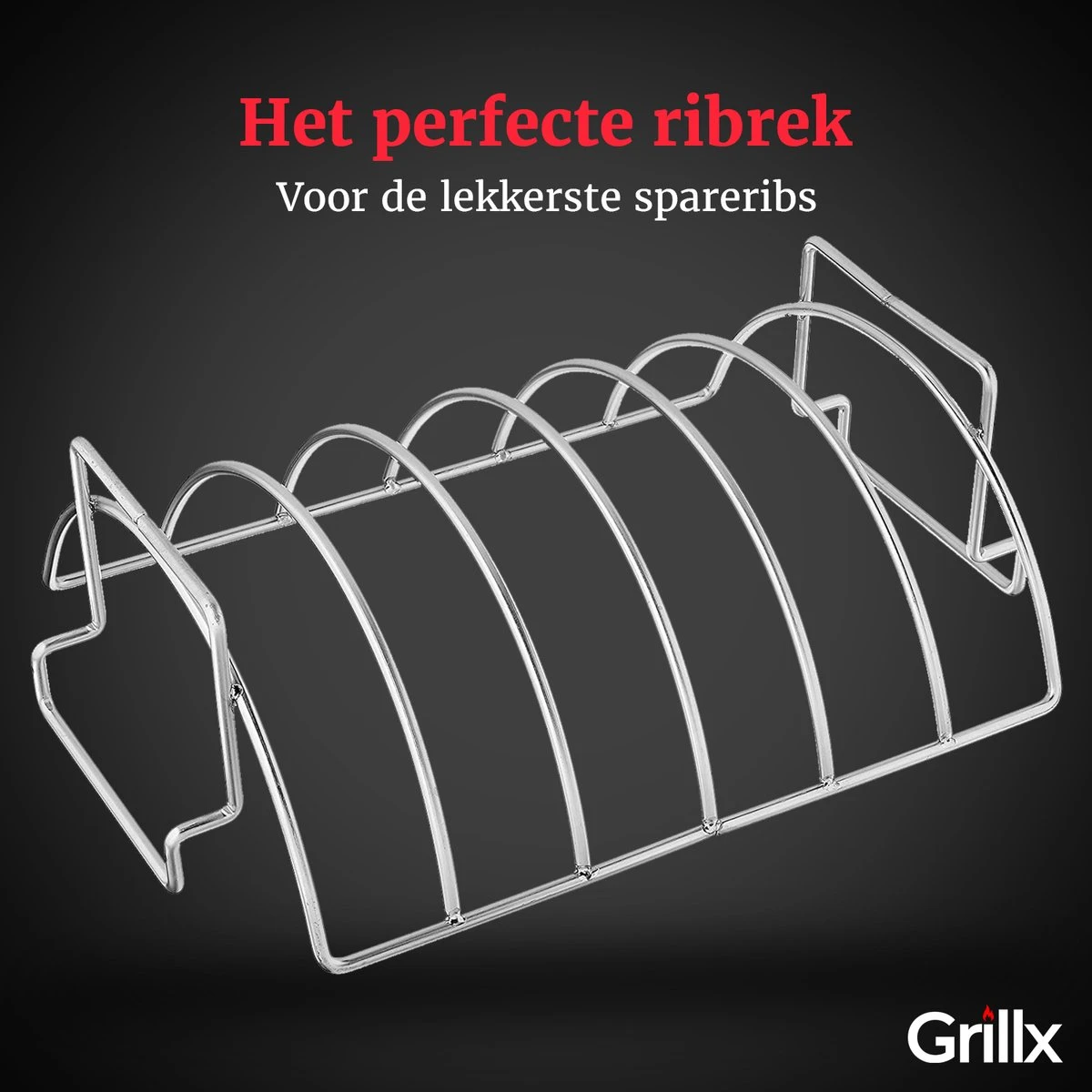 GrillX Sparerib Rack BBQ - Support Pour Côtes Levées - Grille Pour Côtes Levées Pour Barbecue - Accessoires Pour BBQ 5 GrillX Sparerib Rack BBQ - Support Pour Côtes Levées - Grille Pour Côtes Levées Pour Barbecue - Accessoires Pour BBQ – Image 5