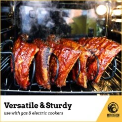 Support De Côtes De Rechange Pour Fumeur - Rack De Côtes Pour BBQ à Gaz Ou à Charbon De Bois - Support De Côtes De Rechange Antiadhésif Pour Barbecue Et Grillades - Pour 5 Côtes Bébé - Zwart -Grill Feu Maison 1200x1200 2042
