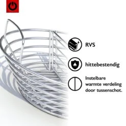 VOLT! Panier à Charbon 22'' 24'' - Panier à Charbon Kamado - Accessoires Kamado - Panier à Charbon - Accessoires Pour BBQ - Porte-briquettes - Incluant La Partie Centrale - Acier Inoxydable -Grill Feu Maison 1200x1200 2050