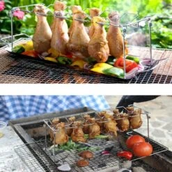WiseGoods Premium BBQ Chicken Legs Rack - Rack - Grill - Grill - Accessoires De Vêtements Pour Bébé De Barbecue - Été - Tools De Cuisine - Outil De Four - Acier Inoxydable -Grill Feu Maison 1200x1200 2051