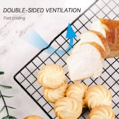 Grille De Refroidissement Lot De 2 Grande Grille De Refroidissement De Cuisine Grille De Cuisine En Acier Inoxydable Durable Grille De Cuisine Antiadhésive Pour Cuire, Rôtir, Refroidir, Griller (40 X 25 Cm) -Grill Feu Maison 1200x1200 2053