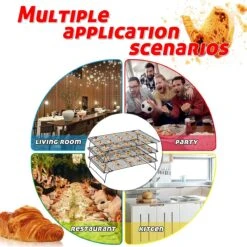 Grille De Refroidissement à 3 Niveaux, Grille à Gâteaux Empilable, Droitier, Avec Revêtement Antiadhésif, Surface De Refroidissement Extra Large Et Refroidissement Rapide, 40 X 25 Cm, 3 Niveaux -Grill Feu Maison 1200x1200 2057