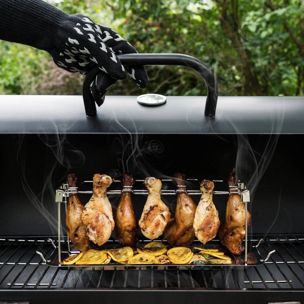 Grille D'ailes De Poulet Navaris Pour Le BBQ - Support De Cuisse De Poulet Avec égouttoir - Accessoire De Gril Et De Barbecue Pour 14 Pièces De Poulet - Acier Inoxydable 7 Grille D'ailes De Poulet Navaris Pour Le BBQ - Support De Cuisse De Poulet Avec égouttoir - Accessoire De Gril Et De Barbecue Pour 14 Pièces De Poulet - Acier Inoxydable – Image 7