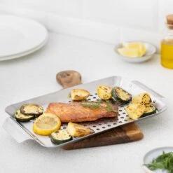 Grille Et Plateau De BBQ Navaris - Grille De Barbecue Pour Viande, Poisson Et Légumes - Convient Au Four Et Au Barbecue - Grille De Barbecue Rectangulaire -Grill Feu Maison 1200x1200 2067