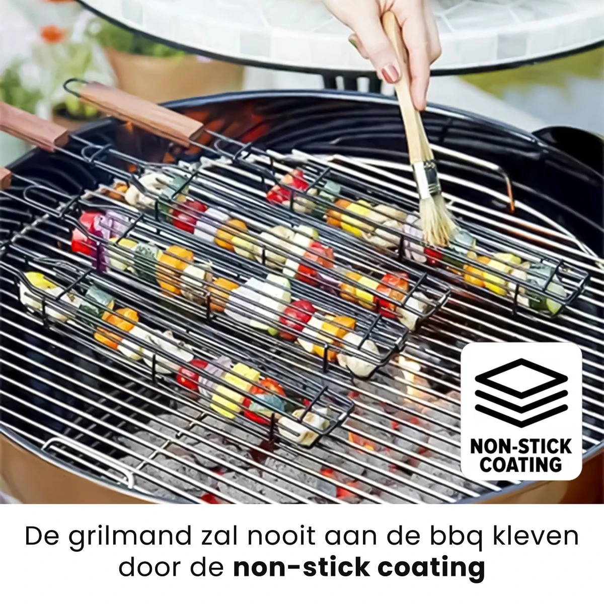 PROKING BBQ Grill Rack Clamp Basket - Accessoires Barbecue - Viande - Poisson - Vega - Set De 2 Pièces 3 PROKING BBQ Grill Rack Clamp Basket - Accessoires Barbecue - Viande - Poisson - Vega - Set De 2 Pièces – Image 3