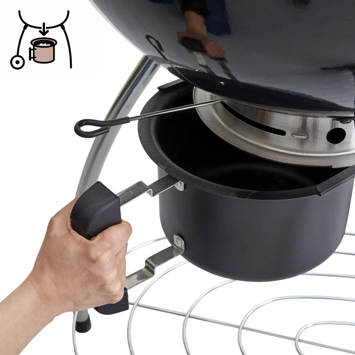 NATERIAL - Barbecue à Charbon PHOENIX BETA II - 8 Personnes - Ø 57 Cm - H. 108 Cm - Acier émaillé - Zwart - Kogelbarbecue 4 NATERIAL - Barbecue à Charbon PHOENIX BETA II - 8 Personnes - Ø 57 Cm - H. 108 Cm - Acier émaillé - Zwart - Kogelbarbecue – Image 4