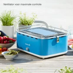 Barbecook Carlo - Barbecue Au Charbon De Bois - Barbecue De Table - Sac De Transport - Compact - Ventilateur - 38,5 X 28,5 Cm - 6 P. - Bleu -Grill Feu Maison 1200x1200 231