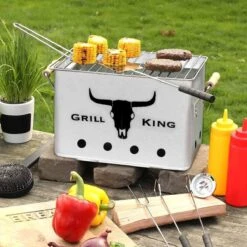MikaMax - Barbecue Au Charbon De Bois Grill King - Acier Inoxydable - Comprend Un Cendrier Amovible Et Des Poignées Pliables -Grill Feu Maison 1200x1200 257