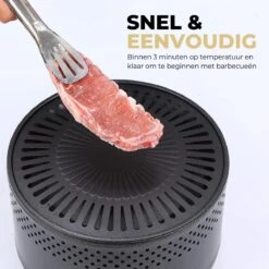 Ozocozy BBQ-ONE Barbecue De Table à Charbon - Ø30 Cm - Zwart - Incl. Sac De Transport, Brosse à Pâtisserie En Silicone Et Pince à Barbecue En Acier Inoxydable - Cadeau De La Vaderdag -Grill Feu Maison 1200x1200 288