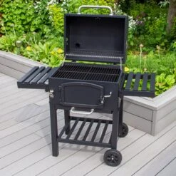 BBQ Grill XL Smoker Jardin - Barbecue à Charbon De Bois De Bois - Y Compris Housse De Pluie - Brosse Métallique - Espace De Rangement Rabattable -Grill Feu Maison 1200x1200 32