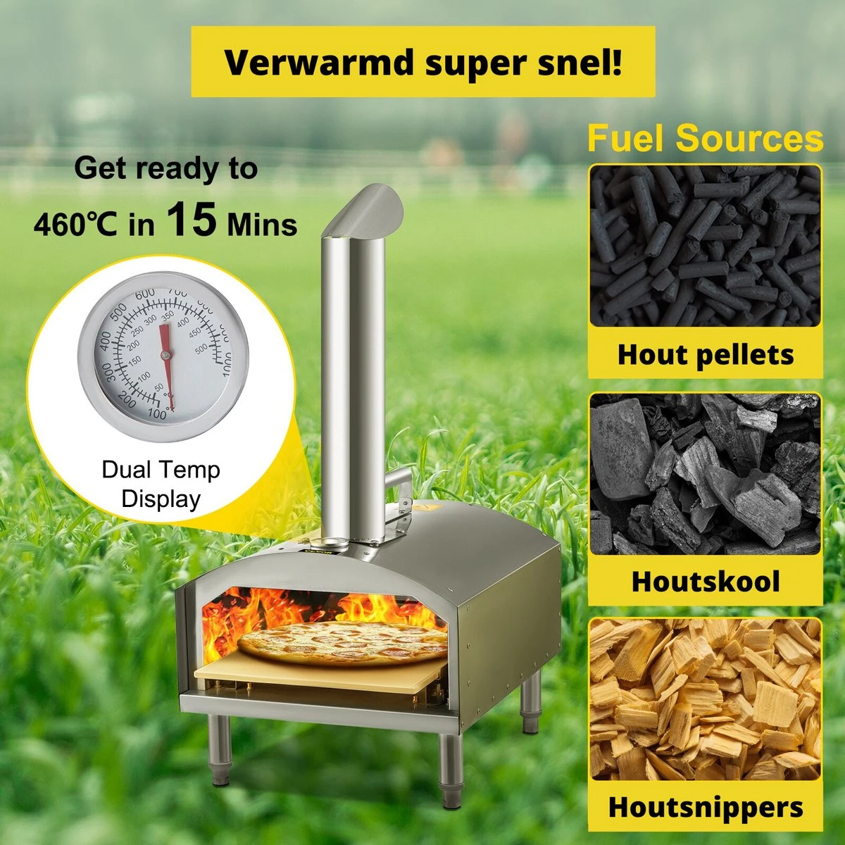 Four à Pizza Vevor® - Barbecue - Pizzarette - Four à Pizza Extérieur - Four à Pizza Extérieur - Pierre à Pizza - Portable - Acier Inoxydable 3 Four à Pizza Vevor® - Barbecue - Pizzarette - Four à Pizza Extérieur - Four à Pizza Extérieur - Pierre à Pizza - Portable - Acier Inoxydable – Image 3