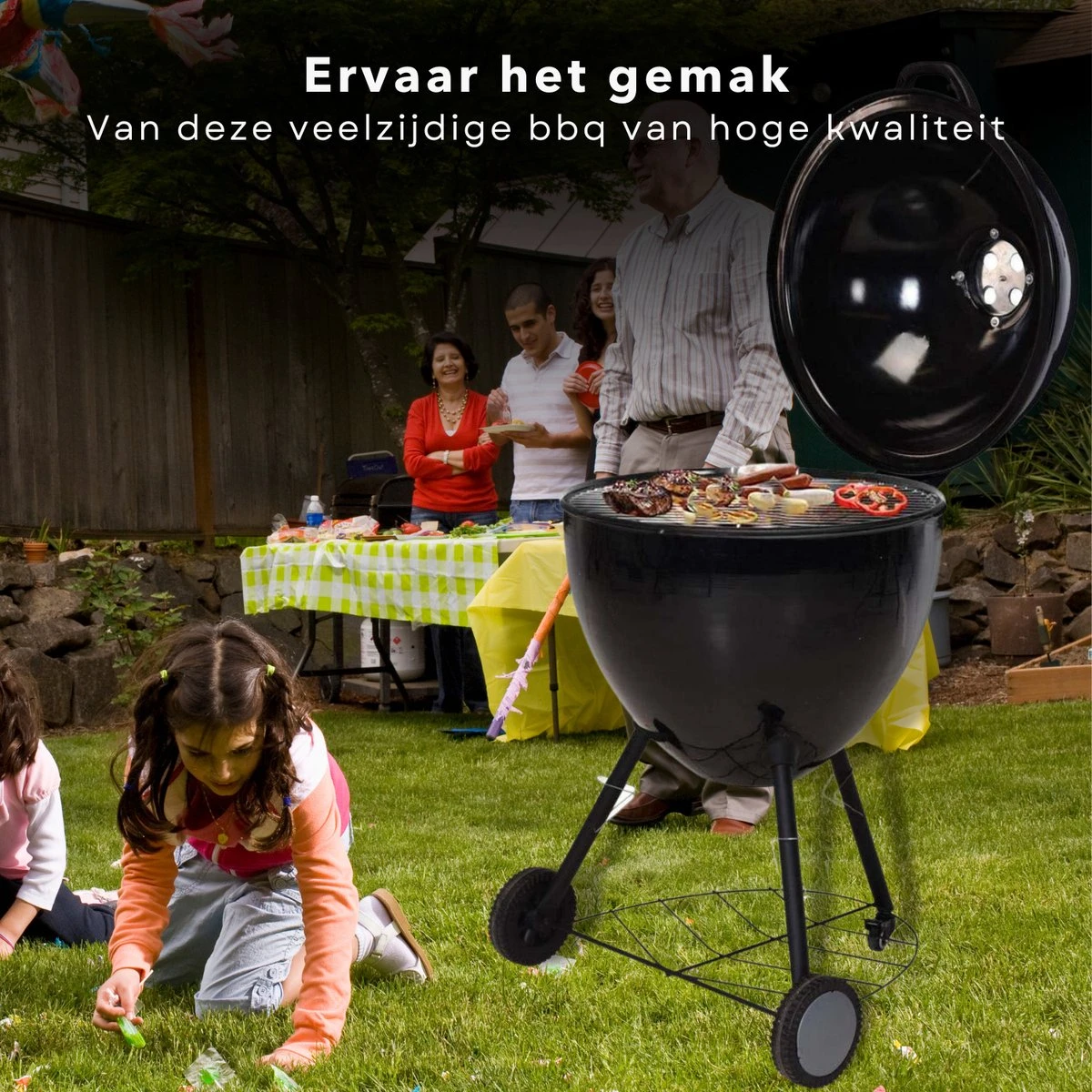 BBQ à Charbon De Bois Cheqo® Luxe XXL - Ø 56,5 Cm - Surface De La Grille 49 Cm - Grille De Ventilation En Acier Inoxydable - Hauteur 97 Cm - Poids 14,6 Kg - Mobile - Barbecue 4 BBQ à Charbon De Bois Cheqo® Luxe XXL - Ø 56,5 Cm - Surface De La Grille 49 Cm - Grille De Ventilation En Acier Inoxydable - Hauteur 97 Cm - Poids 14,6 Kg - Mobile - Barbecue – Image 4