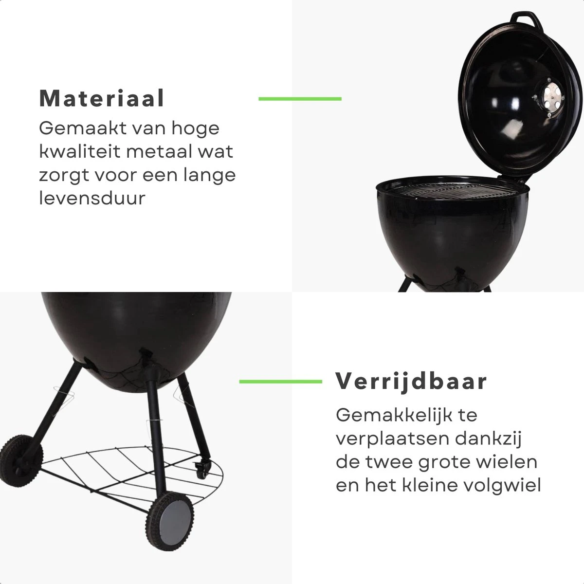 BBQ à Charbon De Bois Cheqo® Luxe XXL - Ø 56,5 Cm - Surface De La Grille 49 Cm - Grille De Ventilation En Acier Inoxydable - Hauteur 97 Cm - Poids 14,6 Kg - Mobile - Barbecue 6 BBQ à Charbon De Bois Cheqo® Luxe XXL - Ø 56,5 Cm - Surface De La Grille 49 Cm - Grille De Ventilation En Acier Inoxydable - Hauteur 97 Cm - Poids 14,6 Kg - Mobile - Barbecue – Image 6