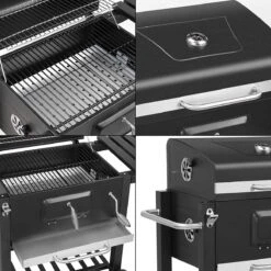 Barbecue - Bbq Charbon De Bois - Grill Chariot Émaillé - Chariot Bbq - 113X53,5X100 Cm, Avec Ouvre - Thermomètre - Cendrier Amovible - Crochet - Planches - Feuille De Charbon De Bois - 3 Grilles - 2 Roues 8 Barbecue - Bbq Charbon De Bois - Grill Chariot Émaillé - Chariot Bbq - 113X53,5X100 Cm, Avec Ouvre - Thermomètre - Cendrier Amovible - Crochet - Planches - Feuille De Charbon De Bois - 3 Grilles - 2 Roues -Grill Feu Maison 1200x1200 344