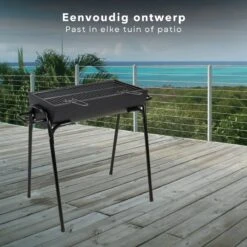 Barbecue à Charbon Cheqo® - Barbecue à Charbon De Bois - BBQ - Demi-cylindre - 88x50xH72cm - Surface De Gril 60x29cm - Revêtement En Poudre Zwart - 6600g - Titre Par Défaut -Grill Feu Maison 1200x1200 370