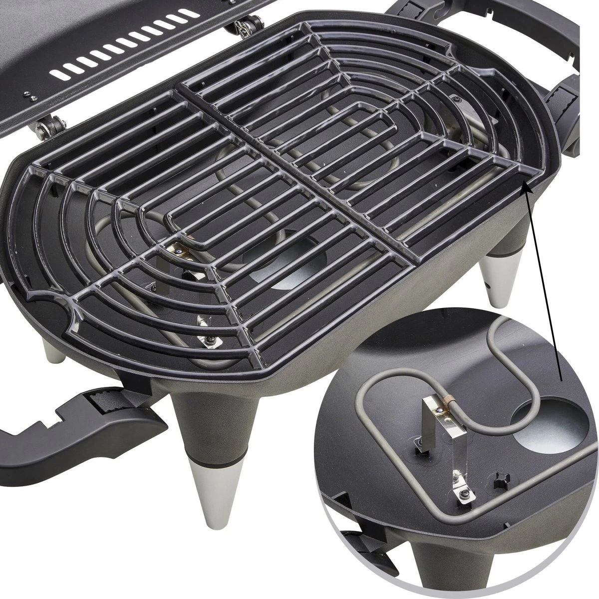 NATERIAL - Grill électrique HYPERION - 2200W - 8 Personnes - H. 49 Cm X L. 76,5 Cm X L. 43 Cm - Acier - Zwart - BBQ Grill électrique - Balcon Grill électrique 4 NATERIAL - Grill électrique HYPERION - 2200W - 8 Personnes - H. 49 Cm X L. 76,5 Cm X L. 43 Cm - Acier - Zwart - BBQ Grill électrique - Balcon Grill électrique – Image 4