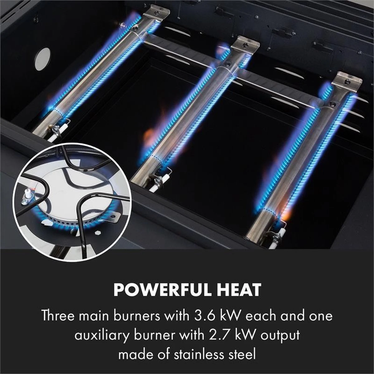 Klarstein Kingsville Double - Combi Fumoir à Charbon & Barbecue à Gaz 13,5kW - 3+1 Brûleurs - 2 Surfaces De Barbecue En Fonte 10 Klarstein Kingsville Double - Combi Fumoir à Charbon & Barbecue à Gaz 13,5kW - 3+1 Brûleurs - 2 Surfaces De Barbecue En Fonte – Image 10