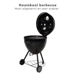 Cheqo® Luxe Charbon De Bois BBQ - Barbecue à Charbon - Barbecue - Ø48cm - Surface De Cuisson 44,5cm - Grille De Rangement - Mobile - Grille De Ventilation - Hauteur 93cm - Poids 8,4kg -Grill Feu Maison 1200x1200 411