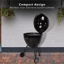 Cheqo® Luxe Charbon De Bois BBQ - Barbecue à Charbon - Barbecue - Ø48cm - Surface De Cuisson 44,5cm - Grille De Rangement - Mobile - Grille De Ventilation - Hauteur 93cm - Poids 8,4kg -Grill Feu Maison 1200x1200 413