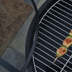 Bol à Feu D'extérieur Outsunny Avec Grille De Cuisson Avec Couvercle Feu Poker Jardin Feu De Camp Patio 842-177 -Grill Feu Maison 1200x1200 417