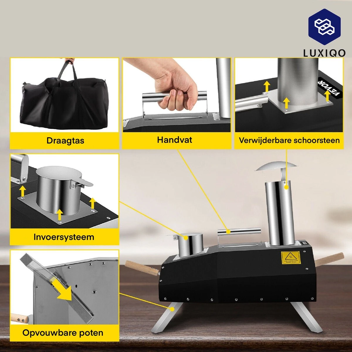 Four à Pizza Vevor® - Four à Pizza Professionnel - Cuisine D'extérieur - Pizza Gourmet - Barbecue - Acier Inoxydable - Jusqu'à 600°C - Avec Sac De Transport 5 Four à Pizza Vevor® - Four à Pizza Professionnel - Cuisine D'extérieur - Pizza Gourmet - Barbecue - Acier Inoxydable - Jusqu'à 600°C - Avec Sac De Transport – Image 5
