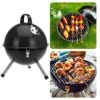 Cheqo® Kogelbarbecue - BBQ à Charbon De Bois - Barbecue - Barbecue De Table - Zwart - Ø 32cm - Surface De Cuisson 30cm - Grille De Ventilation Réglable - Capot Rond Verrouillable
