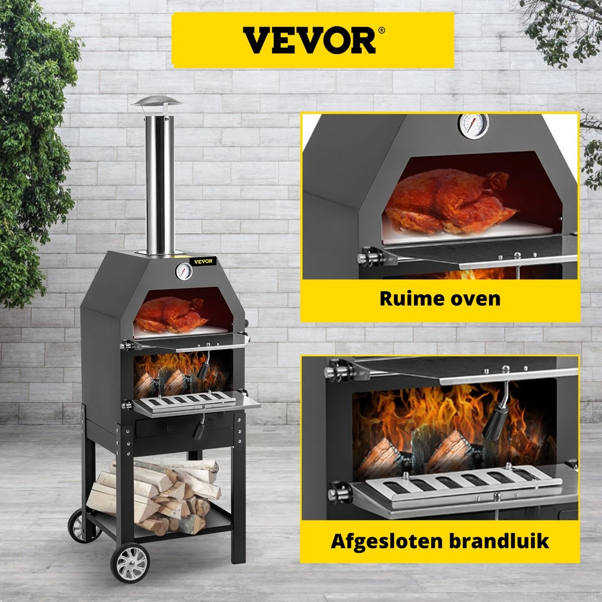 Four à Pizza Vevor® Avec Roues - Four à Pizza - Barbecue - Pizzarette - Four à Pizza D'extérieur - Four à Pizza D'extérieur - Pierre à Pizza - Acier Inoxydable 4 Four à Pizza Vevor® Avec Roues - Four à Pizza - Barbecue - Pizzarette - Four à Pizza D'extérieur - Four à Pizza D'extérieur - Pierre à Pizza - Acier Inoxydable – Image 4