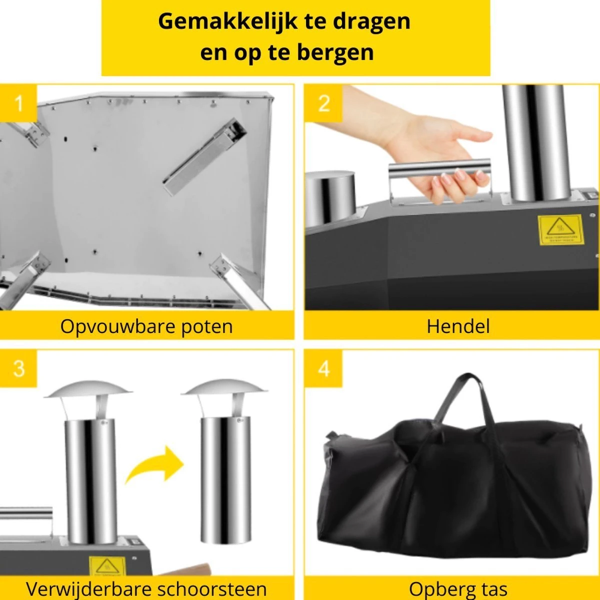 Four à Pizza Vevor® - Four à Pizza Professionnel - Cuisine D'extérieur - Pizza Gourmet - Barbecue - Acier Inoxydable - Jusqu'à 600°C - Sac De Transport Inclus 3 Four à Pizza Vevor® - Four à Pizza Professionnel - Cuisine D'extérieur - Pizza Gourmet - Barbecue - Acier Inoxydable - Jusqu'à 600°C - Sac De Transport Inclus – Image 3