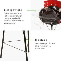 BBQ Portable Cheqo® - Barbecue Portable - Perfect Pour Le Camping - Grill - Diamètre 33 Cm - Hauteur De Cuisson 43 Cm - Construction Légère - Assemblage Facile -Grill Feu Maison 1200x1200 493